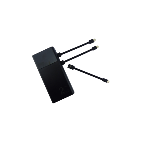 3 Batería de Emergencia 20.000 mAh | Linterna + 3 Cables USB